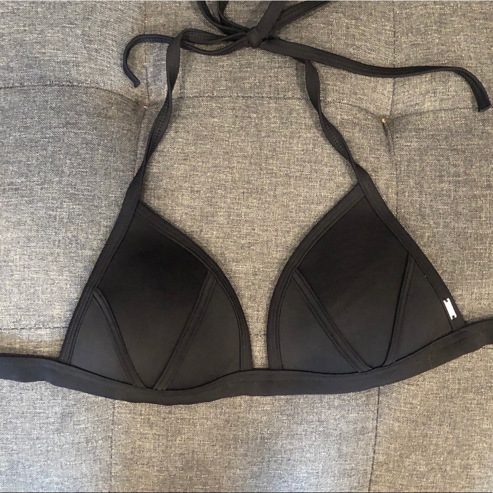 Pink black bikini top